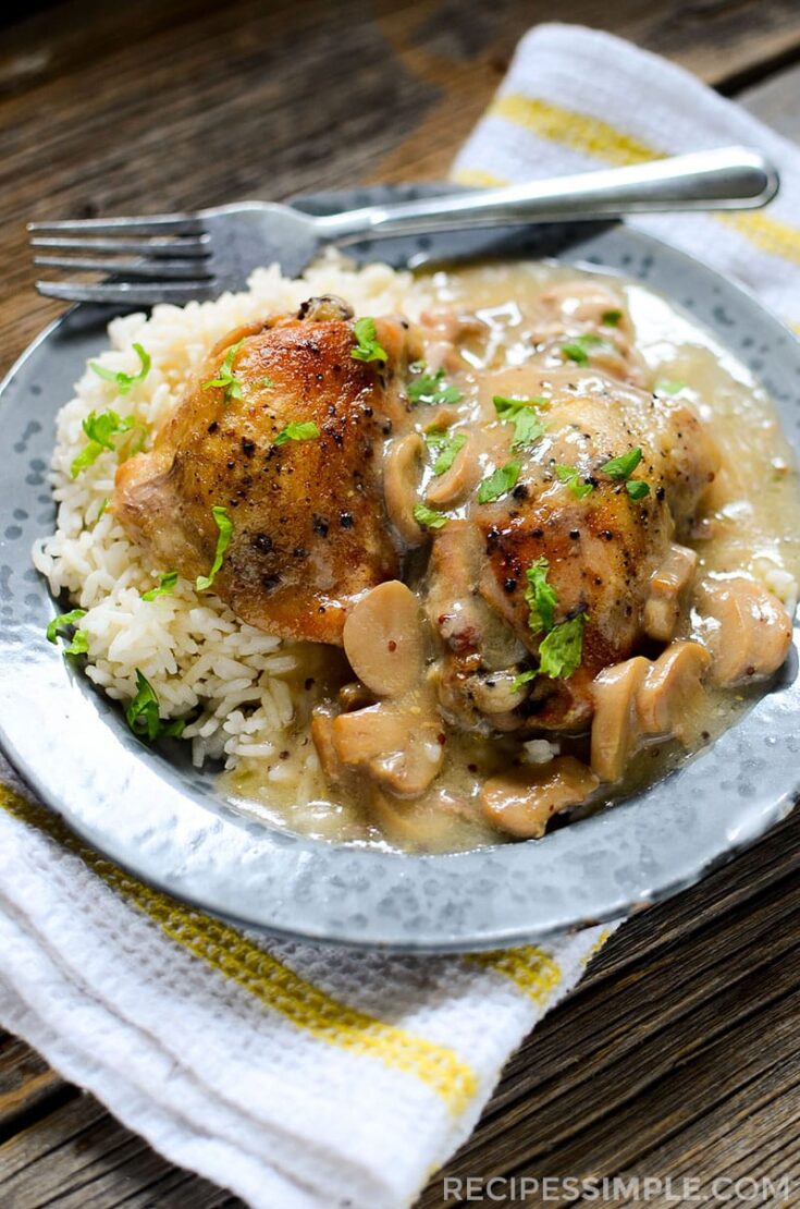 Slow Cooker Mushroom Mustard Chicken - Recipes Simple