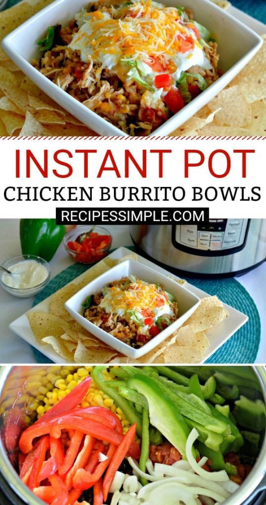 Instant Pot Shredded Chicken Burrito Bowls - Recipes Simple