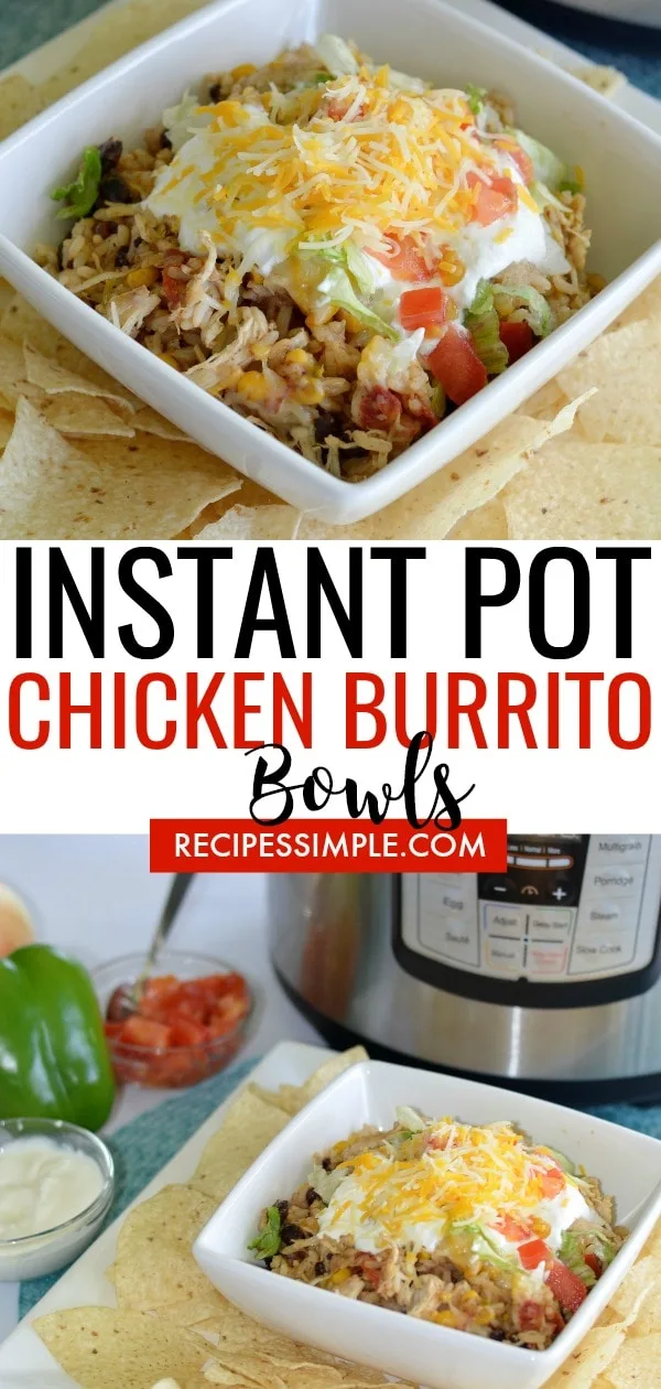Instant Pot Chicken Burrito Bowls Recipe