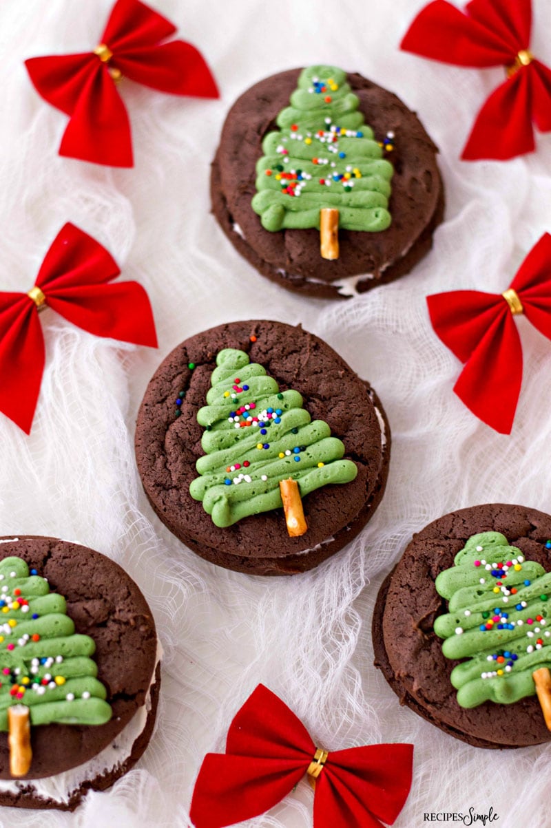 Christmas Tree Chocolate Whoopie Pies - Recipes Simple