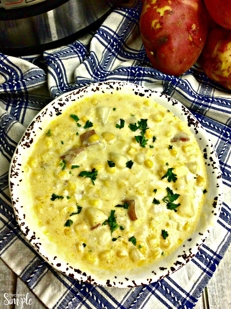 Instant Pot Corn Chowder Recipes Simple