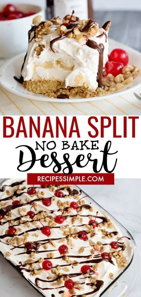 No Bake Banana Split Dessert Recipe Recipes Simple