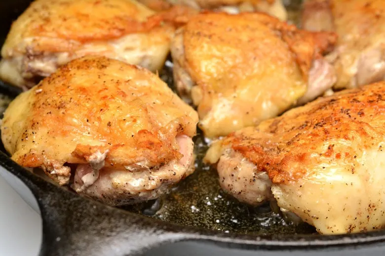 Garlic Roasted Chicken Thighs with Parmesan Gravy (Keto, Low Carb ...