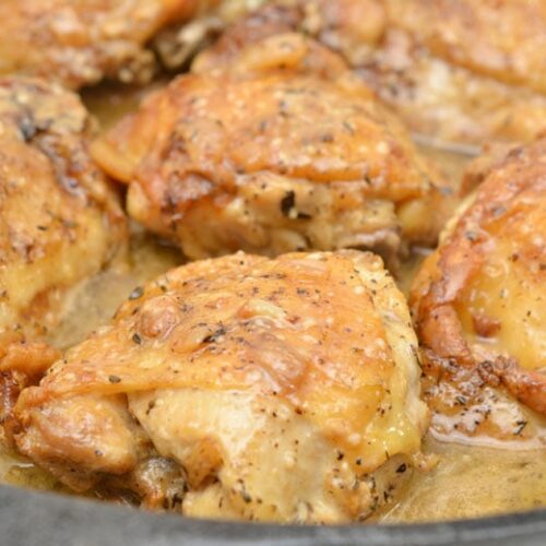 Garlic Roasted Chicken Thighs with Parmesan Gravy (Keto, Low Carb ...