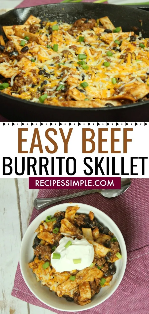 Easy Beef Burrito Skillet Recipe (+VIDEO) - The Girl Who Ate