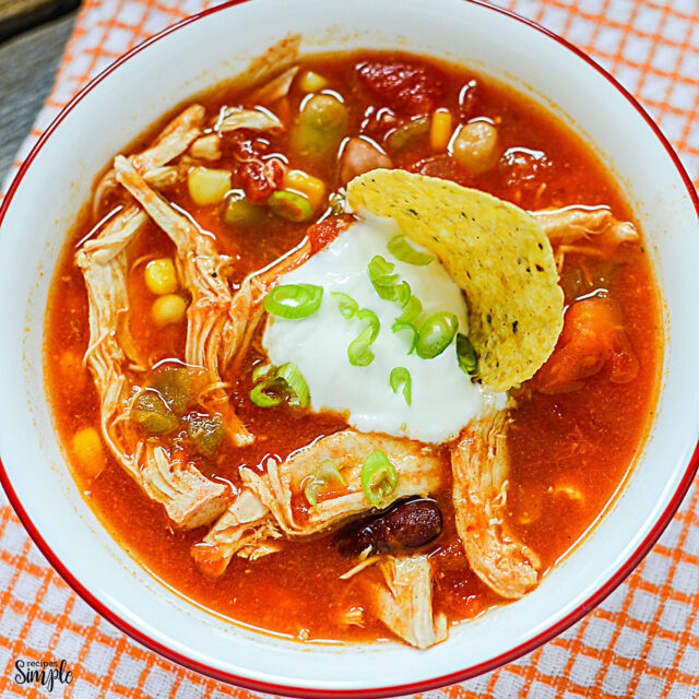 Easy Slow Cooker Chicken Taco Soup - Recipes Simple