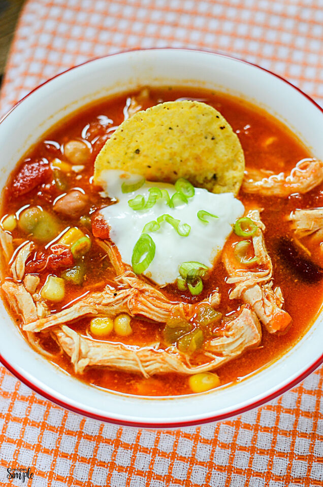 Easy Slow Cooker Chicken Taco Soup - Recipes Simple