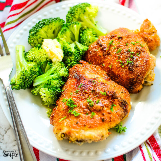 Baked Parmesan Chicken Thighs (Keto and Low Carb) - Recipes Simple