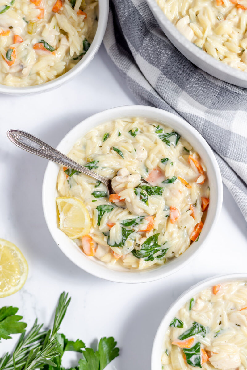 Creamy Lemon Chicken Orzo Soup - Recipes Simple