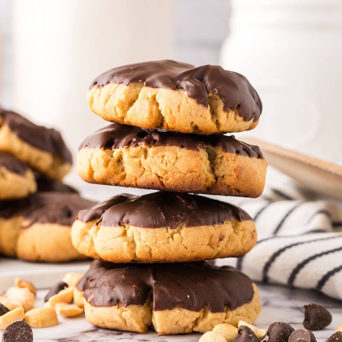 Chocolate Dipped Peanut Butter Cookies - Recipes Simple