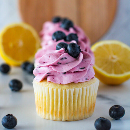 Lemon Cupcakes With Blueberry Buttercream - Recipes Simple